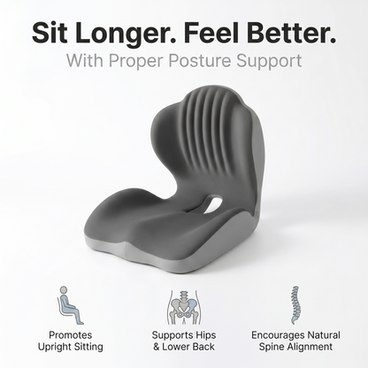 Ergonomic Back Support Seat Cushion - Stay Supported Through 8+ Hour Sitting Days