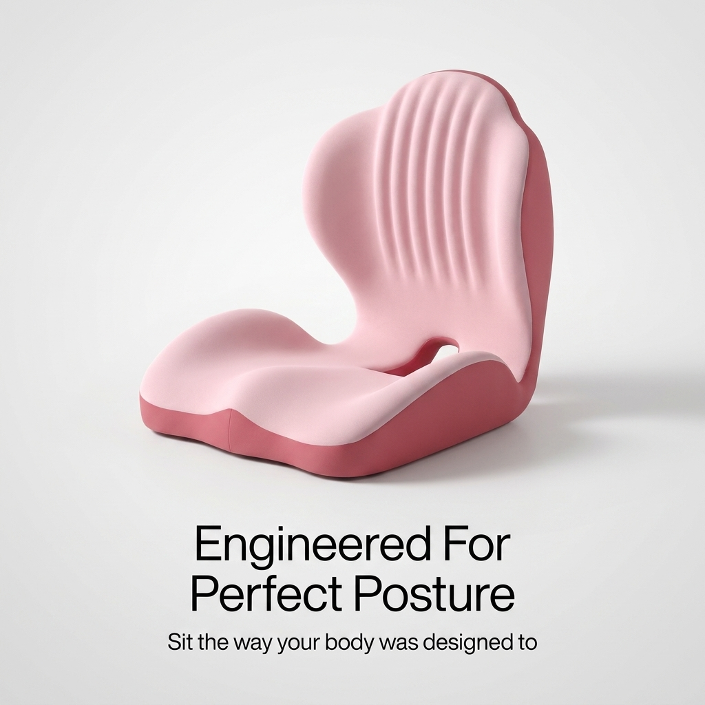 Ergonomic Back Support Seat Cushion - Stay Supported Through 8+ Hour Sitting Days