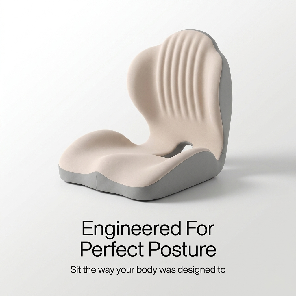 Ergonomic Back Support Seat Cushion - Stay Supported Through 8+ Hour Sitting Days
